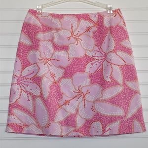 RARE Lilly Pulitzer Bermuda Pink Tile Flower skirt